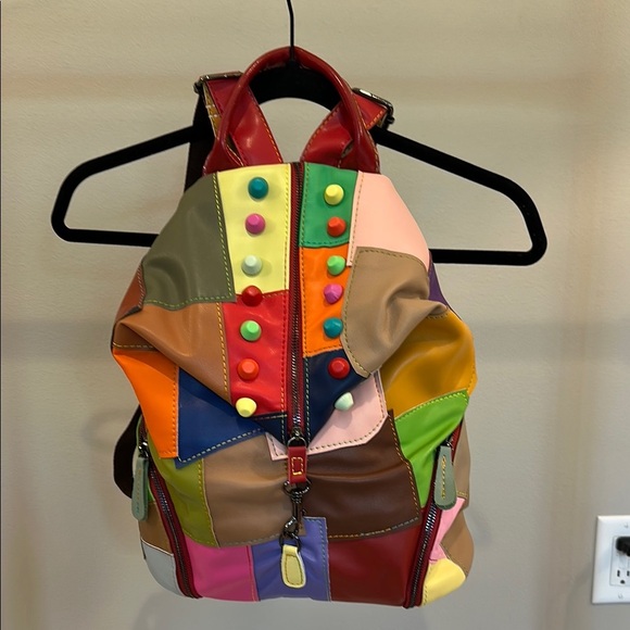 NWOT Colorful Patchwork Backpack - Picture 1 of 3